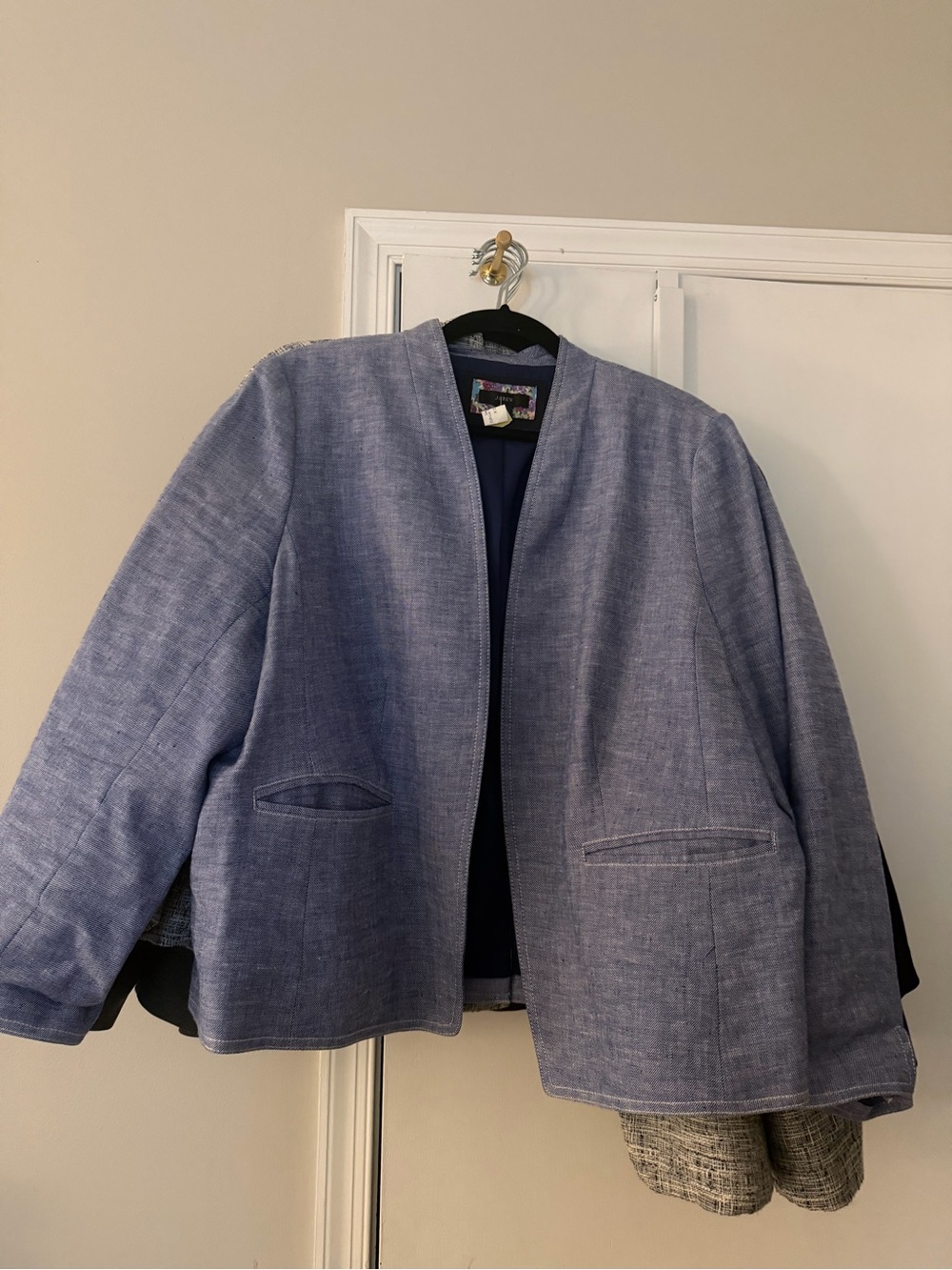 Jcrew going out Women's Light Blue Open-Front Jacket